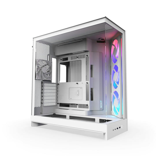 NZXT H9 Air Flow (2025) Large Dual-Chamber RGB Mid Tower Case - White