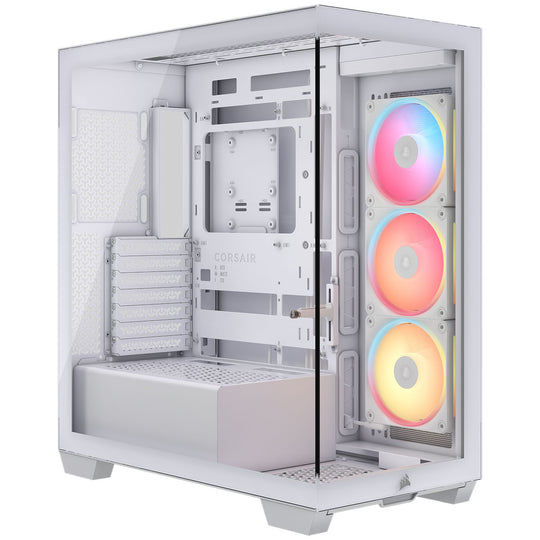 CORSAIR 3500X LX-R RGB LINK Tempered Glass Mid-Tower PC Case, White