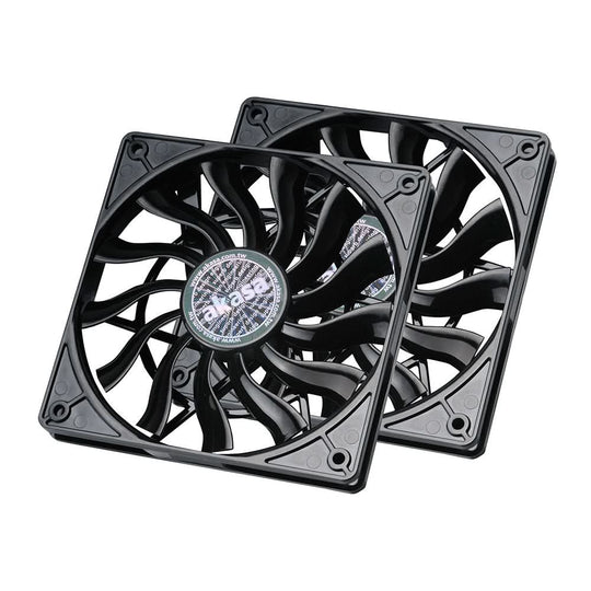Akasa AK-FN078-KT02 Case Fan Duo Pack - 120mm Slim PWM - EBR Bearing - Black