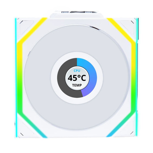 Lian Li UNI SL WIRELESS LCD RGB Reverse Flow 120mm Fan - White