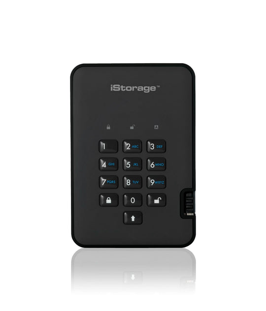 iStorage diskAshur2 256-bit 2TB USB 3.1 secure encrypted hard drive - Black IS-DA2-256-2000-B