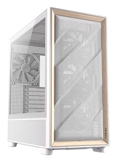 Antec FLUX Midi Tower ATX Case Birch Wood Front 5xPWM Fans Dual 360mm Rads - White