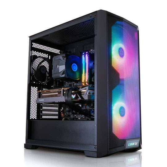 Lian Li - Lancool 215 RGB + Gaming PC - AMD Ryzen 5 5600X - Radeon RX 6750 XT - 16GB RAM - 512GB SSD - Black