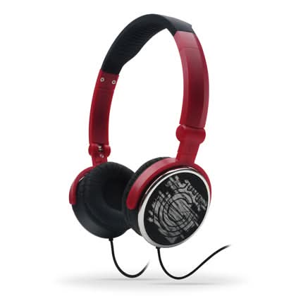 G-Cube G-POP II - Wired Foldable Headset with In-Line Mic - Black/Red