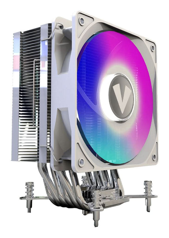 VIDA Boreas White CPU Air Cooler - 120mm PWM Fan - 220W TDP - ARGB
