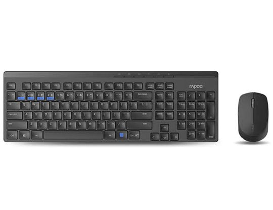 Rapoo 8100M - RF Wireless + Bluetooth Keyboard &amp; Mouse Combo - Black