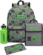 Minecraft Kids Backpack 4 Piece Set, Grey