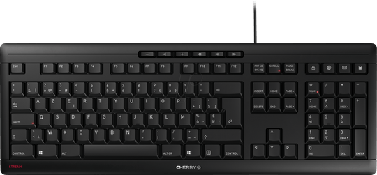 CHERRY STREAM keyboard USB AZERTY Belgian Black