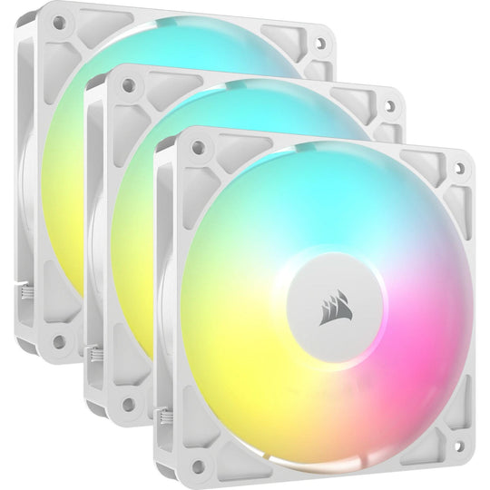Corsair RS120 ARGB Triple Pack Case Fans - 120mm PWM - Daisy-Chain ARGB - White