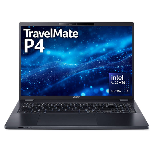 Acer - TravelMate P4 + TMP416-53 + Laptop - Intel Core Ultra 7 155U - Intel Graphics - 16GB DDR5 RAM - 512GB SSD - 16-inch WUXGA - Windows 11 Pro - Black