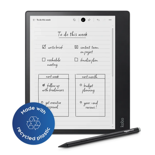 قارئ كتب الكترونية راكوتين كوبو إليبسا 2E، بحبر الكتروني مقاس 10.3 بوصة، سعة تخزين 32 جيجابايت، أسود