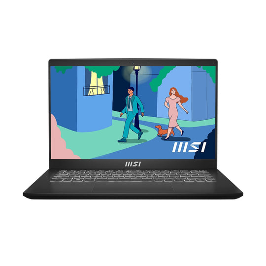 MSI - Modern 14 + C7M-407UK + Laptop - AMD Ryzen™ 5 7430U - AMD Radeon Graphics - 8GB DDR4-SDRAM - 512GB SSD - 14-inch Full HD (1920x1080) - Windows 11 Home - Classic Black