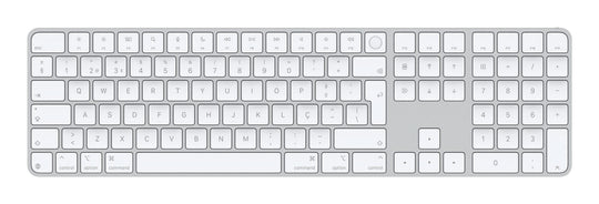 Apple Magic Keyboard with Touch ID - USB + Bluetooth Wireless Keyboard - QWERTY Portuguese - White