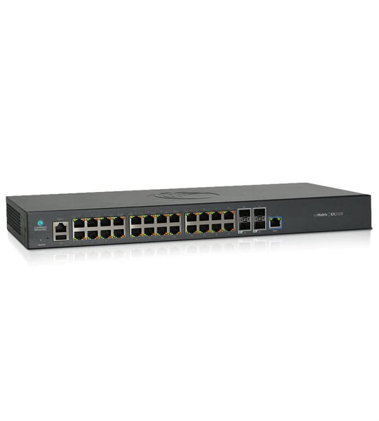 Cambium Networks cnMatrix EX2028 24-Port Gigabit + 4 x SFP+ Managed L2/L3 Switch - 1U Black