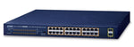 PLANET GSW-2620HP Unmanaged 10G PoE+ Switch - 24x PoE + 2x SFP - 1U Blue