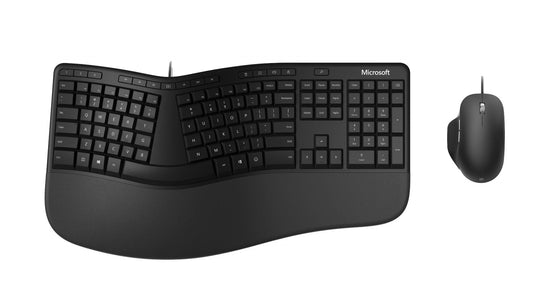 Microsoft Ergonomic Desktop - USB Wired Keyboard &amp; Mouse Combo - QWERTY Nordic Black