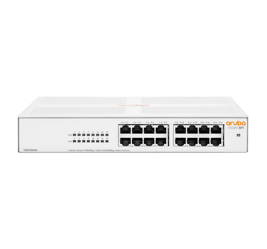 Aruba Instant On 1430 16G Unmanaged L2 Gigabit Ethernet (10/100/1000) 1U White R8R47A