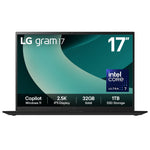 LG - Gram + 17Z90T-G.AD88A1 + Ultraportable Laptop - Intel Core Ultra 7 255H - Intel Arc 140T - 32GB LPDDR5x - 1TB SSD - 17" 2.5K - Windows 11 Home - Obsidian Black