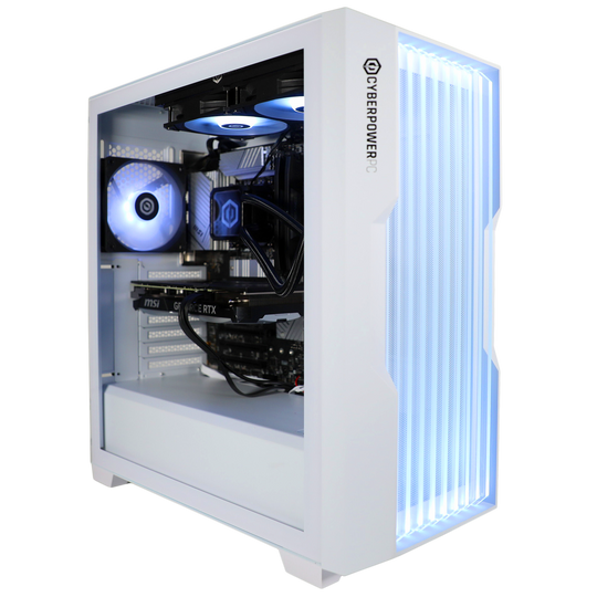 CyberPowerPC - Lumina + White Gaming PC - AMD Ryzen 7 9800X3D - NVIDIA RTX 5090 - 32GB DDR5 RGB - 2TB SSD