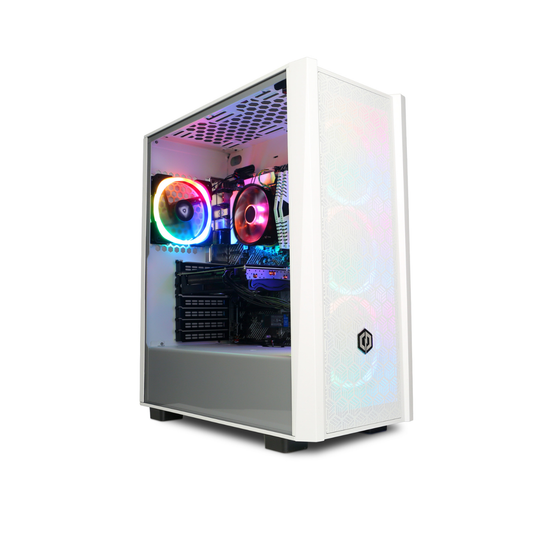 CyberPowerPC - Eluna + LD22254 + Gaming PC - Intel Core i5-14400F - RTX 5050 - 16GB RAM - 1TB SSD - White