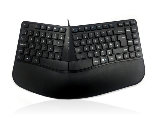 Accuratus KYB-CONTOUR-UBK - USB Wired Ergonomic Keyboard - Black