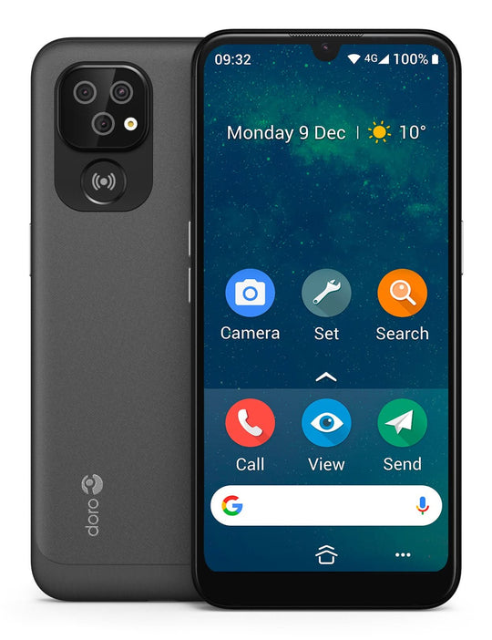 دورو 8100، شاشة 15.5 سم (6.1 بوصة)، شريحة واحدة، أندرويد 11 إصدار Go، شبكة 4G، منفذ USB Type-C، ذاكرة عشوائية 2 جيجابايت، سعة تخزين 32 جيجابايت، بطارية 3000 مللي أمبير، اللون رمادي.