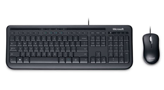 Microsoft 600 - USB Wired Keyboard &amp; Mouse Set - QWERTZ German - Black