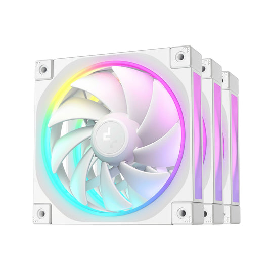 DeepCool FL12 WH-3 Triple Pack Case Fans - 120mm PWM - Fluid Dynamic Bearing - White