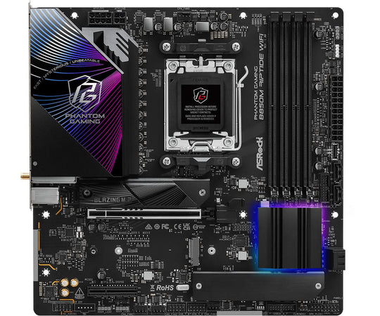 Asrock Phantom Gaming B850M Riptide WiFi Socket AM5 micro ATX Motherboard