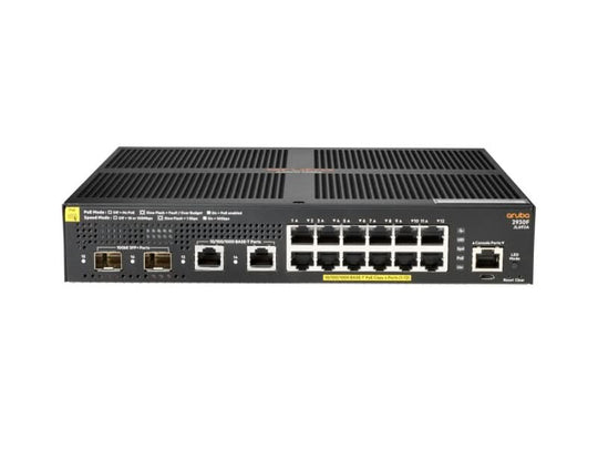 Aruba 2930F 12G PoE+ 2G/2SFP+ Managed L3 Gigabit Ethernet (10/100/1000) Power over Ethernet (PoE) 1U Black JL693A