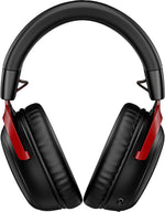 HP HyperX Cloud III, Over-Ear Wireless Gaming Headset with Mic, Black - Red