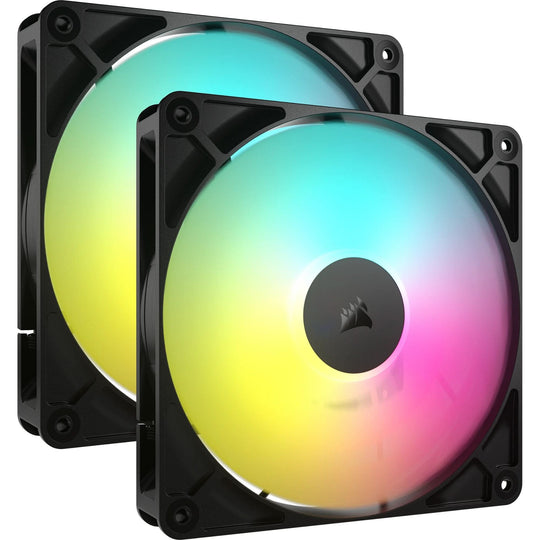 Corsair RS140 ARGB PWM Case Fan - 140mm 4-Pin - Black (2-Pack)