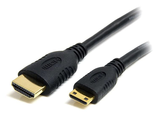كابل Mini HDMI إلى HDMI بطول 1 متر من StarTech.Com مع إيثرنت - كابل محول Mini HDMI إلى HDMI عالي السرعة بدقة 4K بمعدل 30 هرتز - جهاز Mini HDMI Type-C إلى شاشة/عرض HDMI - سلك محول فيديو متين