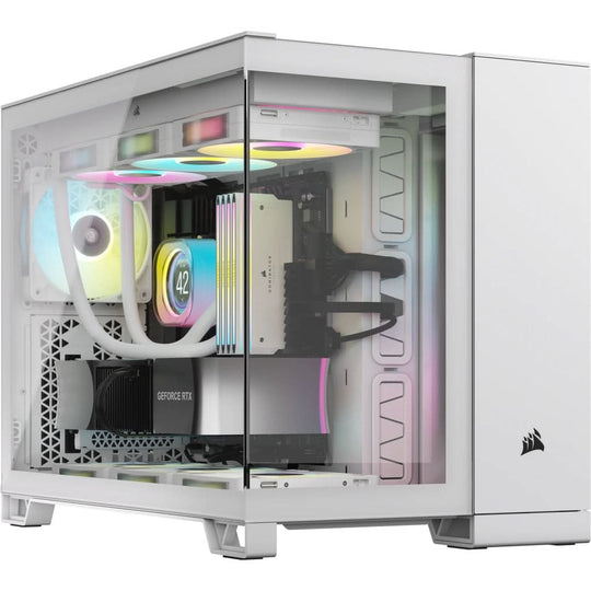 Corsair iCUE LINK 2500X RGB Micro Tower ATX Case Dual Chamber - White