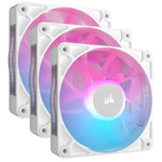 Corsair iCUE LINK RX120 RGB PWM White Case Fan - 120mm (3-Pack) - Magnetic Levitation