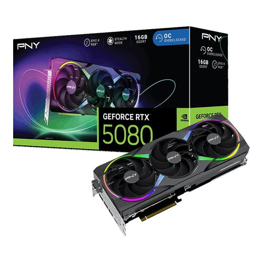 PNY GeForce RTX 5080 EPIC-X OC 16GB GDDR7 Graphics Card