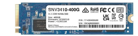 سينولوجي SNV3410، محرك أقراص SSD من نوع M.2 بسعة 400 جيجابايت، واجهة PCI Express 3.0 NVMe.