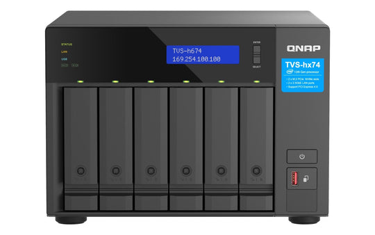 QNAP TVS-H674T-I5-32G NAS/storage server Tower Intel® Core™ i5 i5-12400 32 GB DDR4 HDD QNAP QTS Black