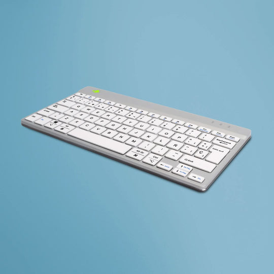 R-Go Tools Ergonomic keyboard R-Go Compact Break, compact keyboard with break software, QWERTY (ES), Bluetooth, white