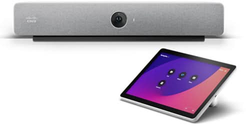 نظام مؤتمرات الفيديو سيسكو ويبكس روم بار بدقة 12 ميجابكسل عبر شبكة LAN Ethernet لنظام المؤتمرات الجماعية.