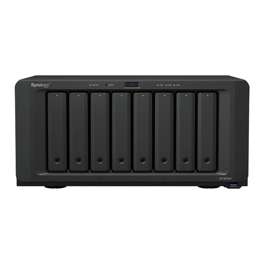 Synology DiskStation DS1823xs+ NAS Tower Ryzen Embedded V1780B 8 GB DDR4 96 TB HDD DiskStation Manager Black