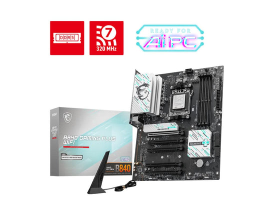 MSI B840 GAMING PLUS WIFI Socket AM5 ATX Black Motherboard