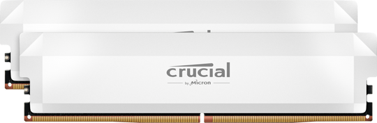 Crucial Pro OC 64GB (2x32GB) DDR5 6000MHz CL40 UDIMM Memory Kit - White