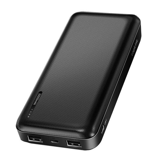 Power Bank 20000mAh 12W Dual USB-A + USB-C Universal Charging Black