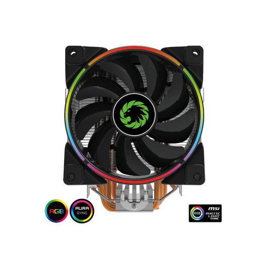 GameMax Gamma 500 Rainbow ARGB CPU Cooler - Aura Sync - Rifle Bearing