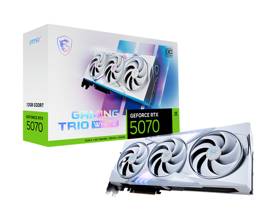 MSI GeForce RTX 5070 Gaming Trio OC White 12GB GDDR7 2610 MHz Graphics Card