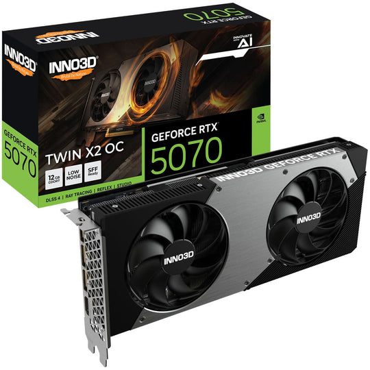 Inno3D GeForce RTX 5070 Twin X2 OC 12GB GDDR7 2542 MHz Graphics Card
