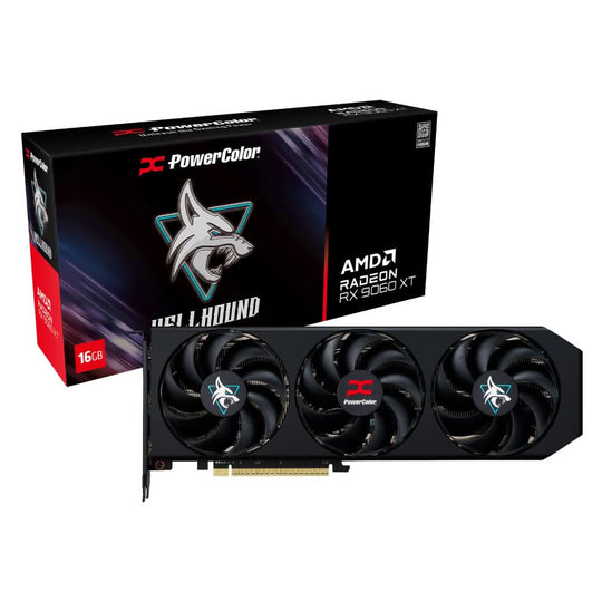 PowerColor Radeon RX 9060 XT HellHound OC 16GB GDDR6 Graphics Card