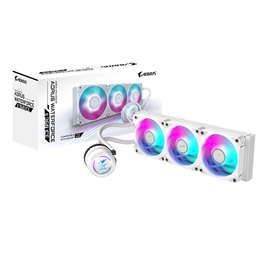 Gigabyte AORUS WATERFORCE II 360mm ICE Intel / AMD AIO Liquid Cooler - White