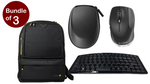 GIGATE Bundle, Tech Air TAN3711V2 Notebook Case 39.6 Cm 15.6"Inch Backpack Case Black, 3Dconnexion CadMouse Compact Wireless USB-C, Accuratus Curve Keyboard RF Wireless + USB QWERTY UK International Black